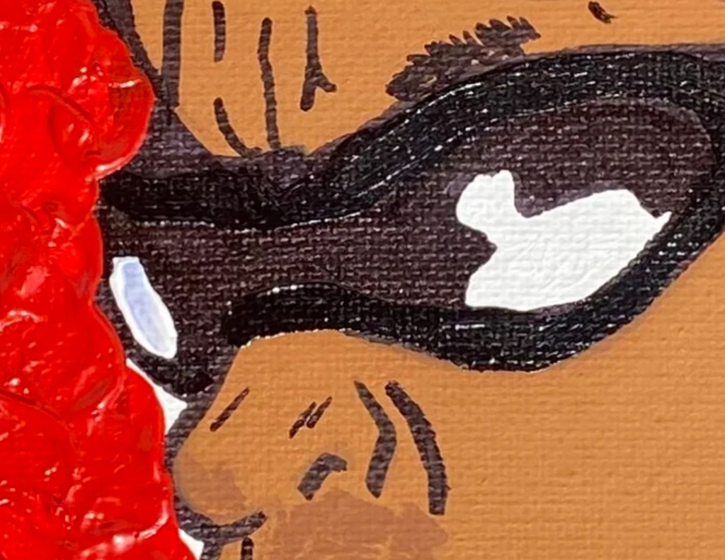 Close-up of a textured surface with abstract shapes and colors