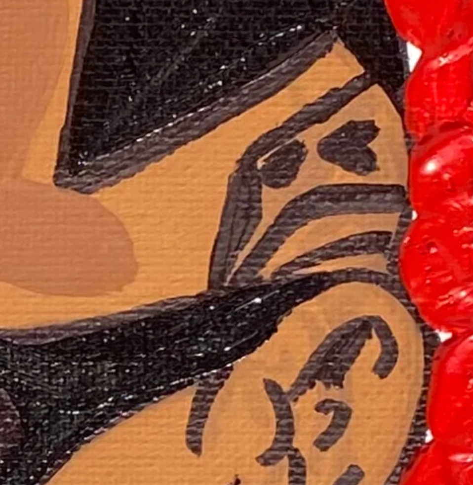 Close-up of a textured surface with abstract shapes and colors