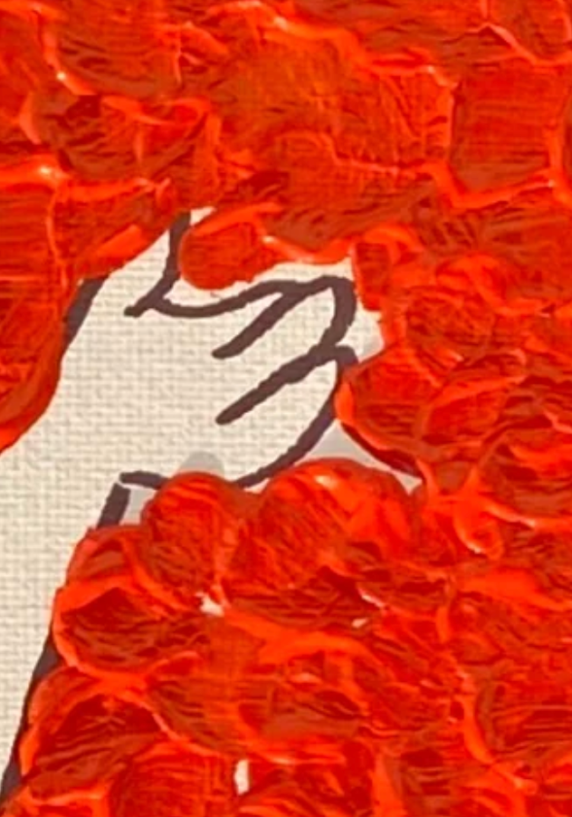 orange and white textured surface