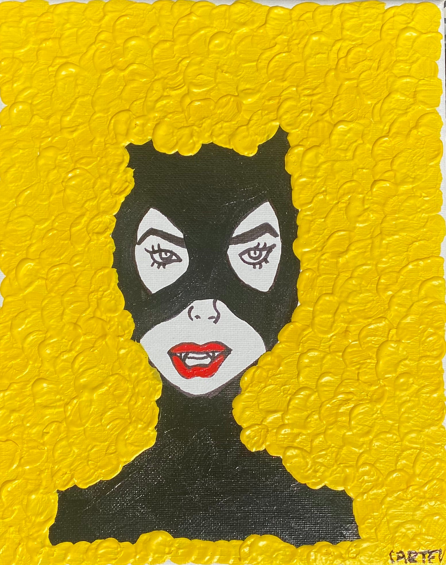 Catwoman painting made with acrylic.