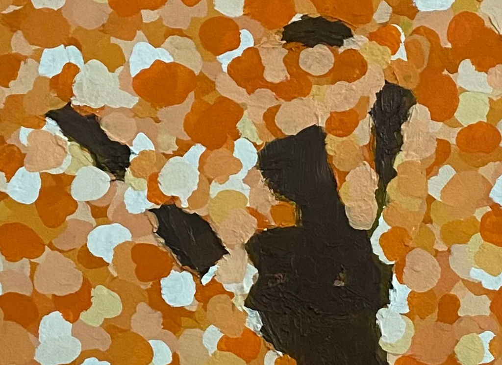 textured surface with orange and brown colors