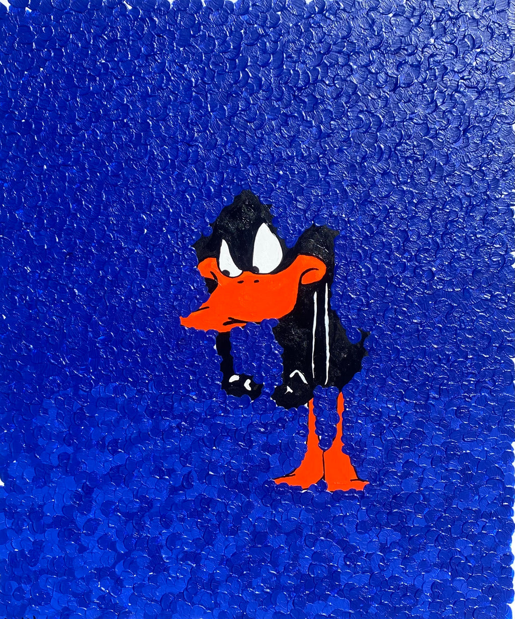 Daffy Duck painting made with acrylic. 