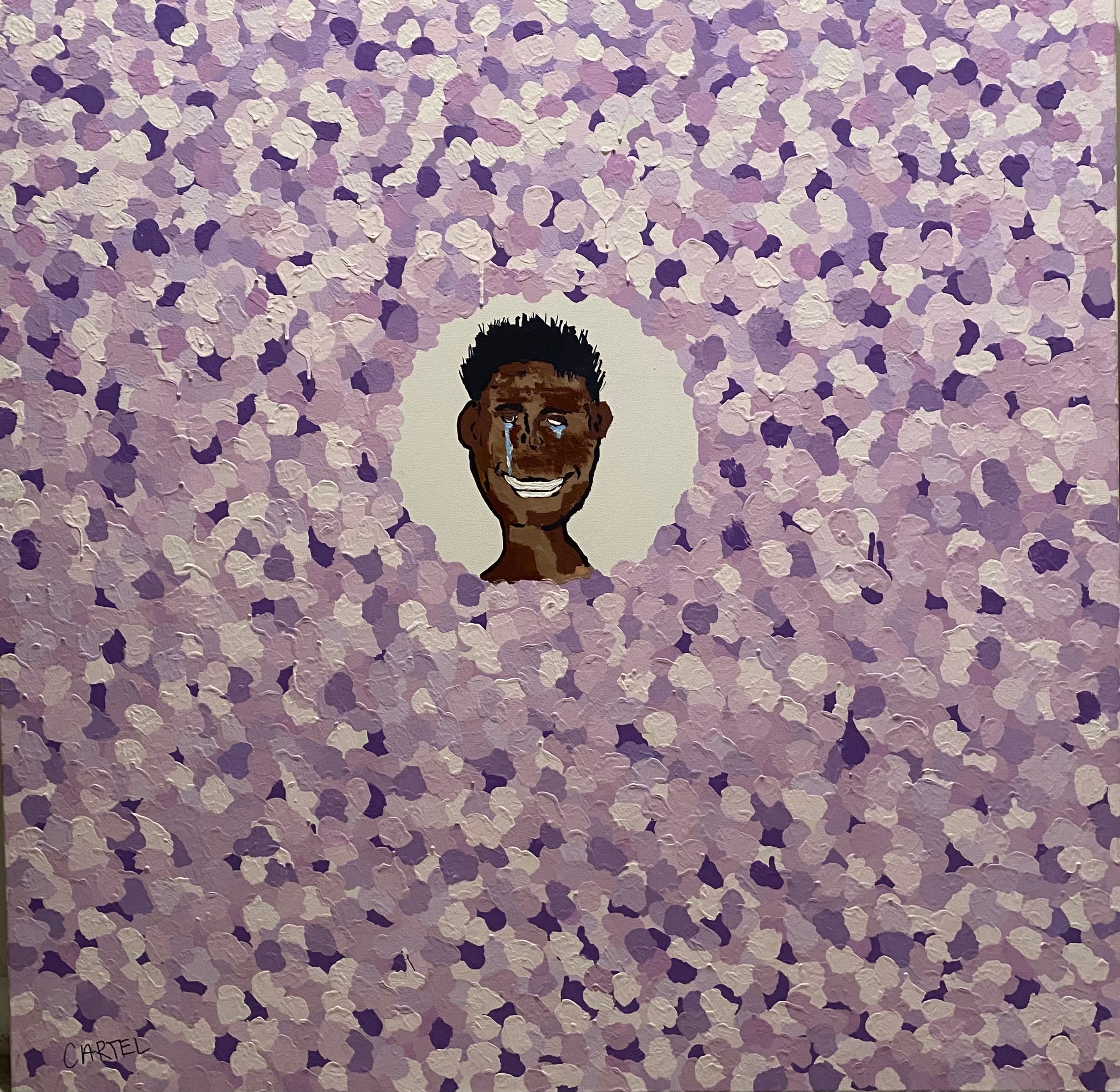 Drug addict painting made with acrylic.