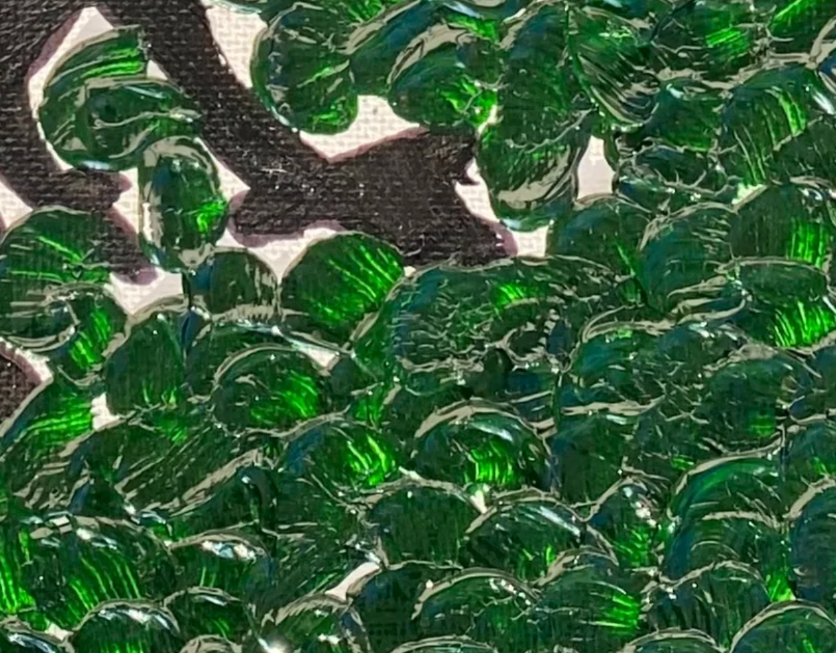 green and black textured surface