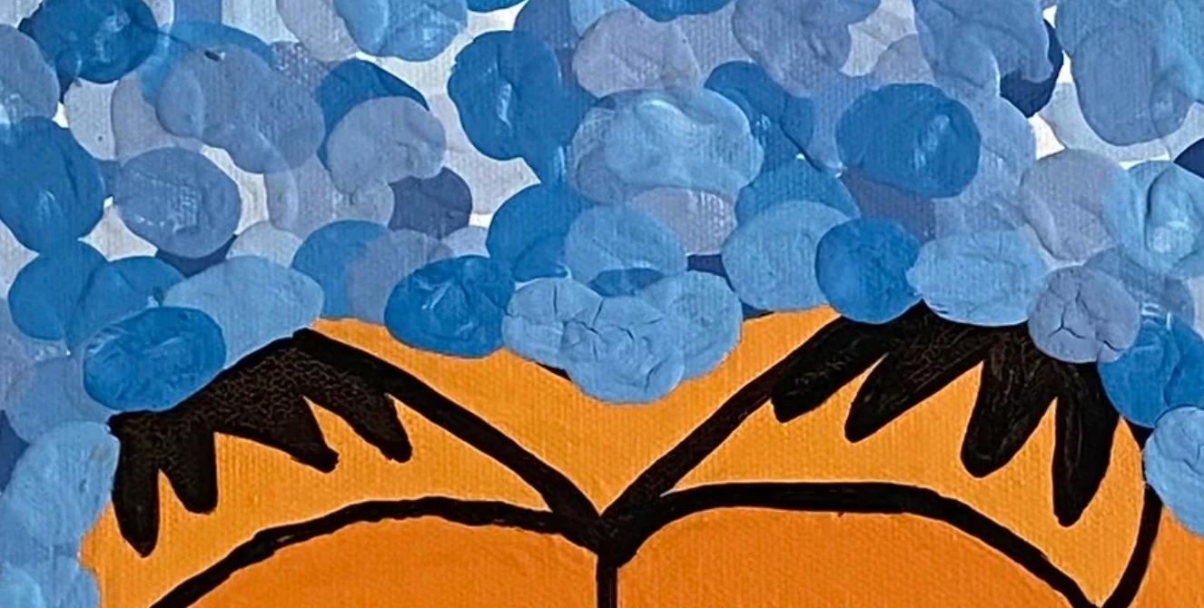 textured background with blue and orange colors