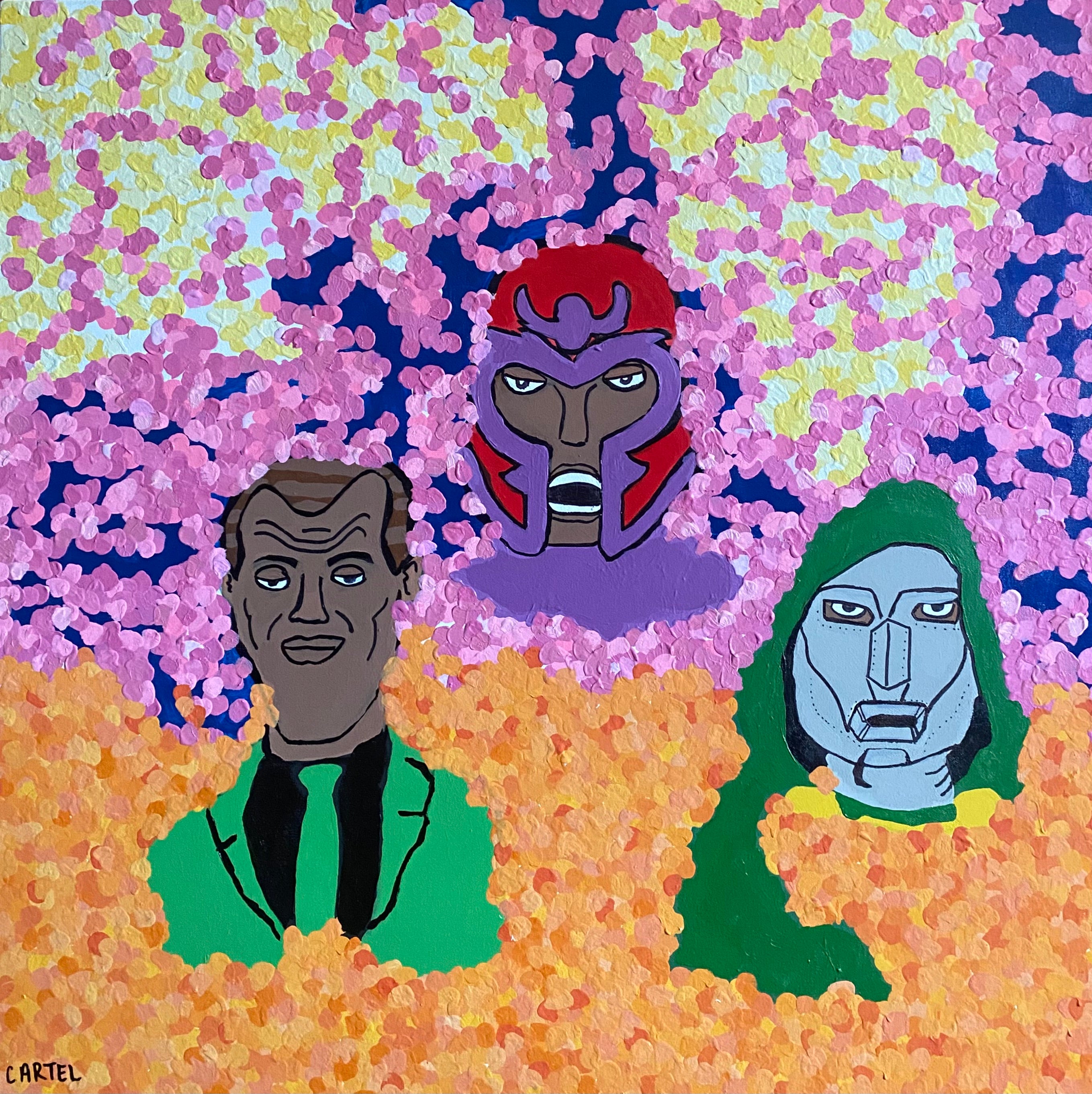 "Norman Osborn, Magneto, and Dr. Doom" Painting