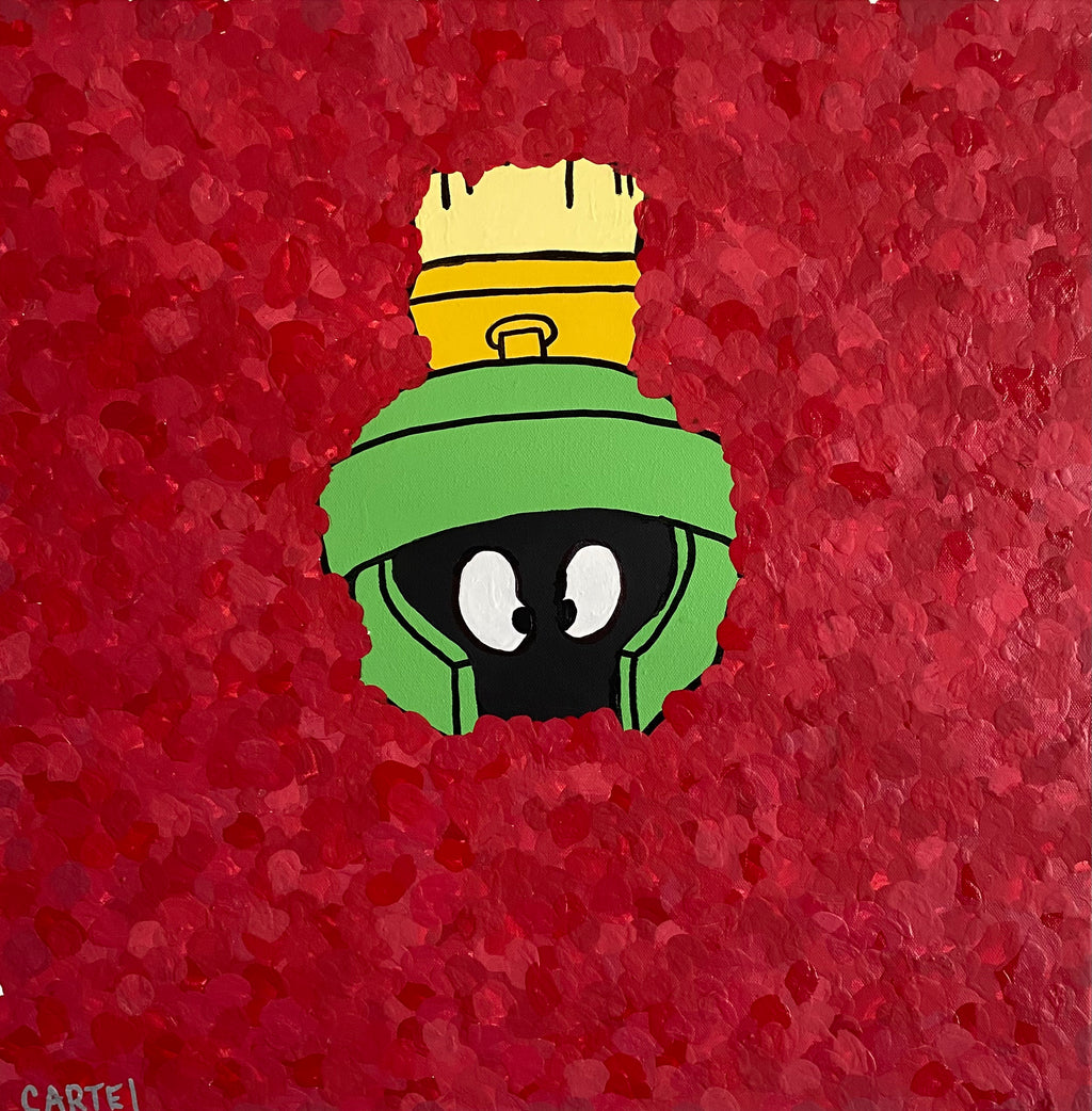 Marvin the martian painting made with acrylic.