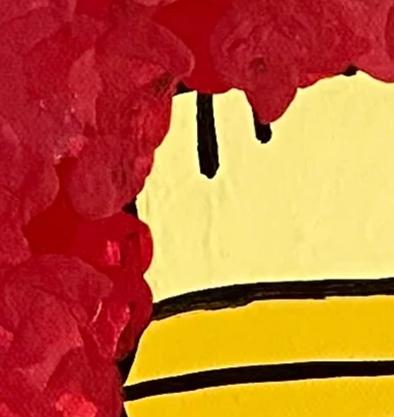 textured surface with red background