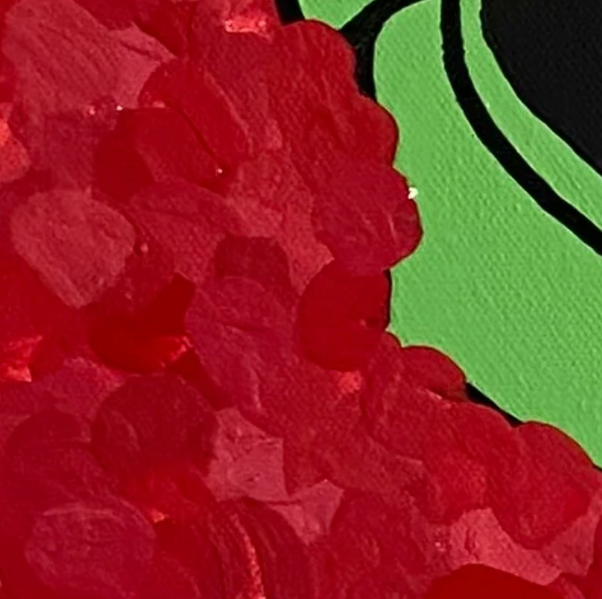 red and green textured surface