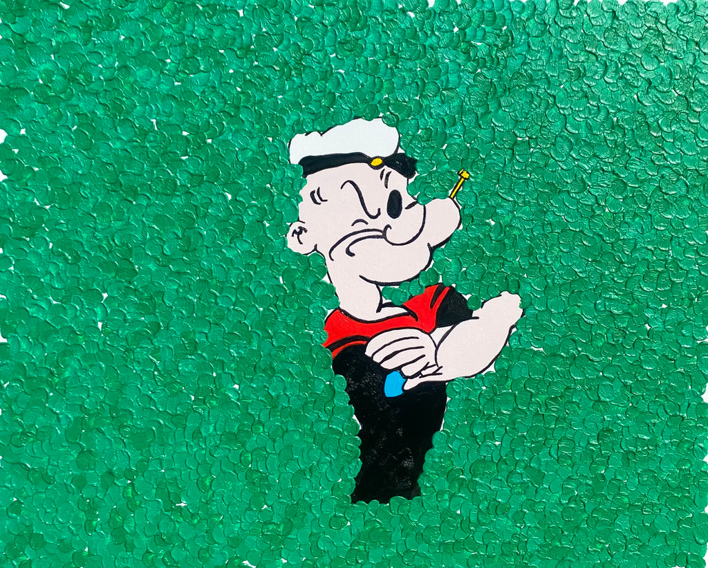 Popeye painting made with acrylic. 