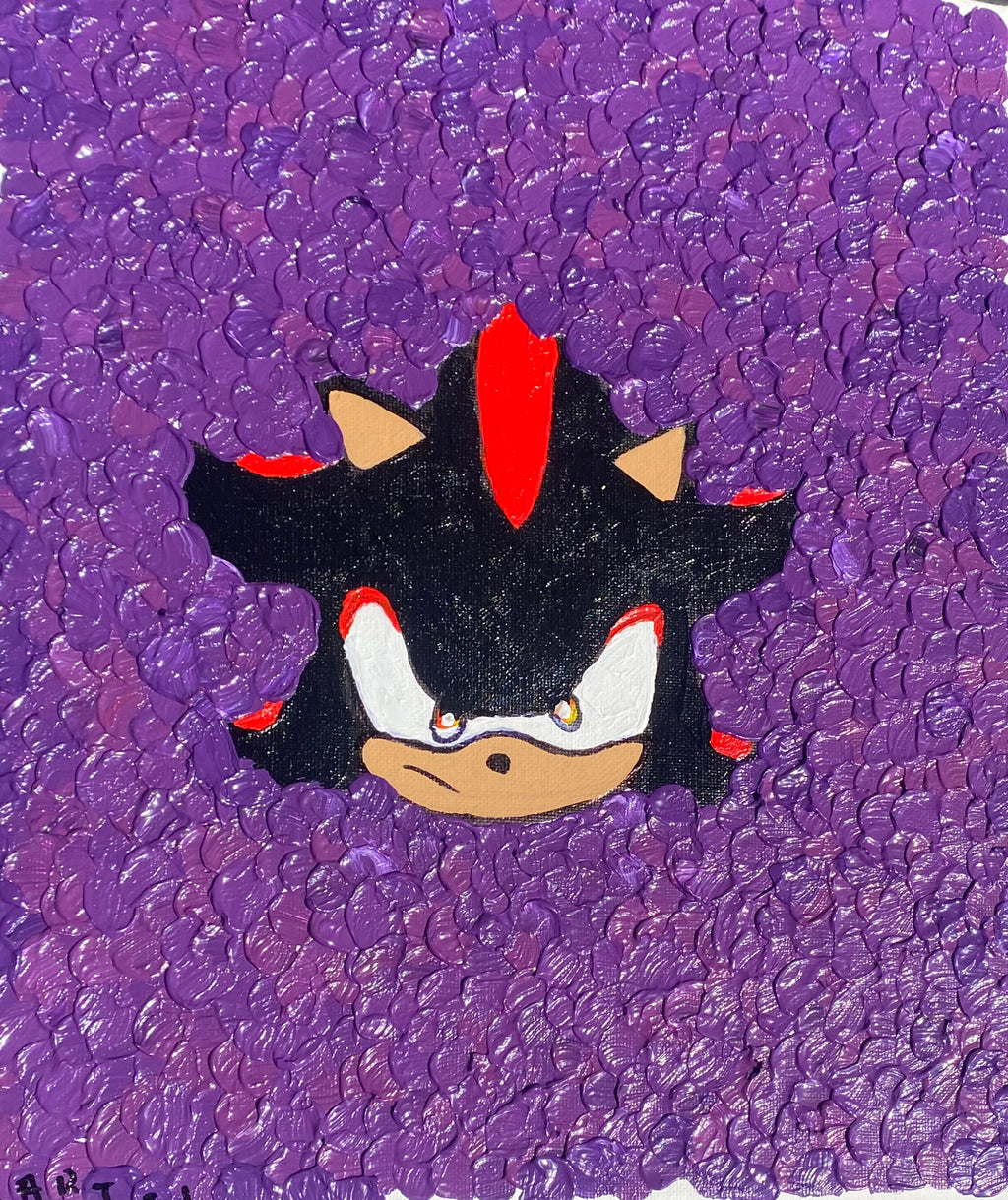Shadow the hedgehog painting made with acrylic.