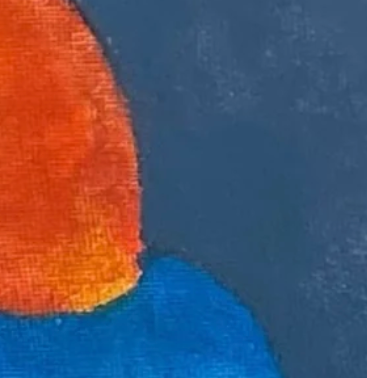 Close-up of orange and blue textures