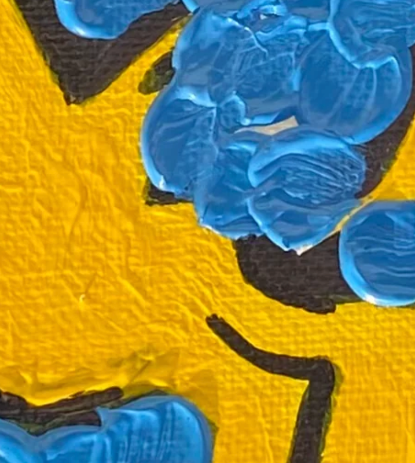 blue and yellow textured surface 